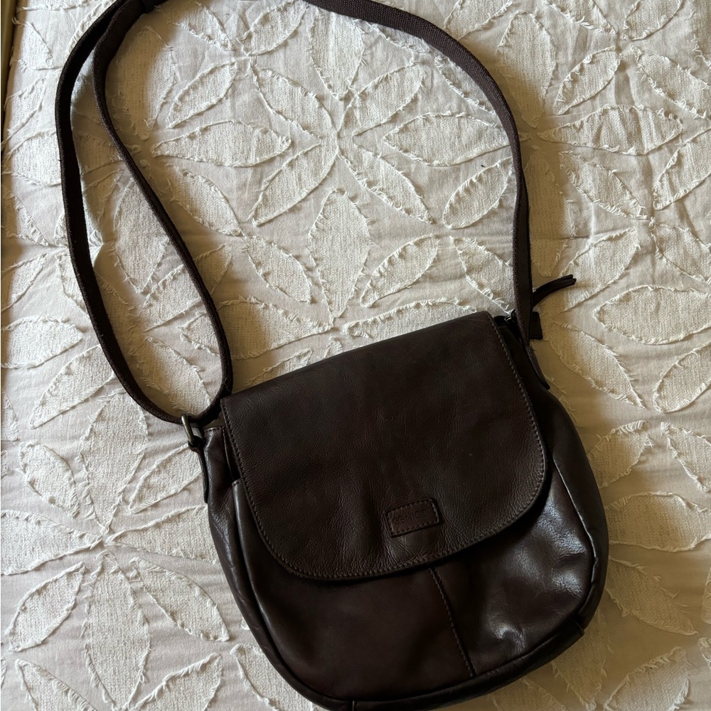 Dark Brown Leather Crossbody Bag